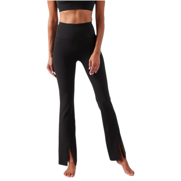 Athleta Leggings Women's Size XS Petite Black Elation Split Flare Pant High Rise - Picture 1 of 12